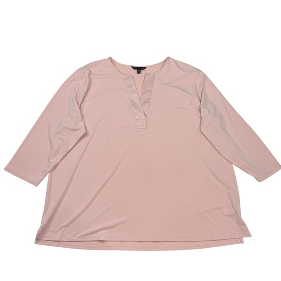 Banana Republic Women's XXL Pink 3/4 Sleeve V-Neck Tunic Blouse Top - Picture 1 of 6